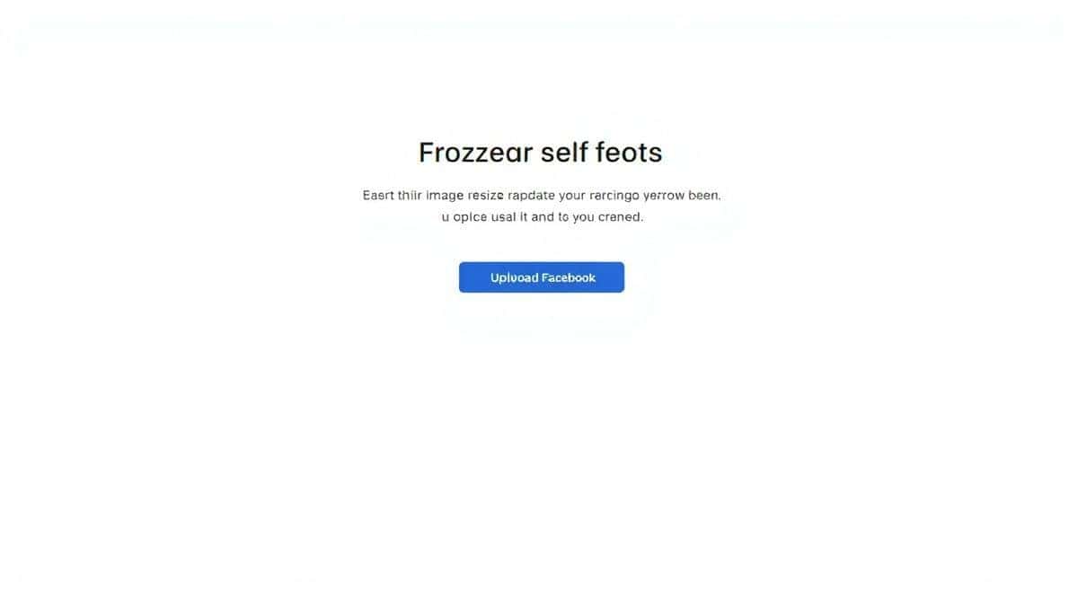 modern minimalist online image resizer tool interface showing upload button and Facebook preset options clean white background with blue accent colors high quality professional screenshot