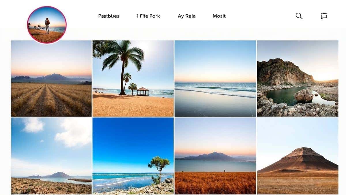 professional instagram profile grid display with perfectly aligned square images high resolution aesthetic feed