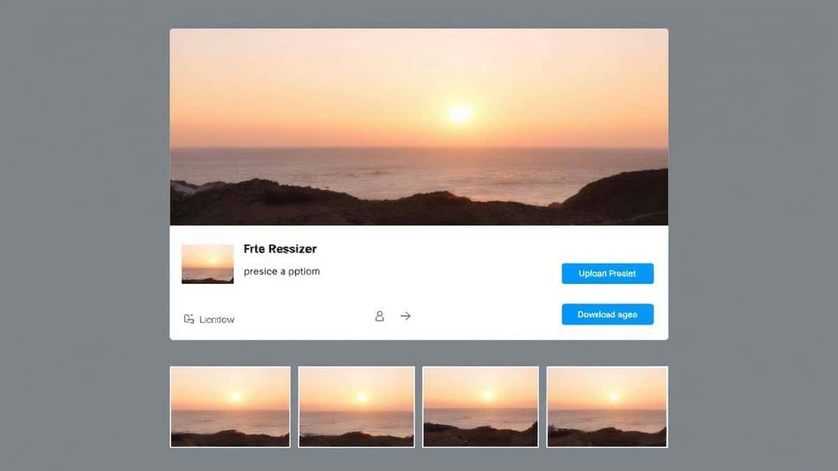 modern online image resizer interface with twitter preset options clean minimalist design high quality preview window upload button and download section